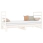Dormeuse Estraibile Bianca 2x(90x190) cm Legno Massello di Pino Dormeuse Estraibile Bianca 2x(90x190) cm Legno Massello di Pino