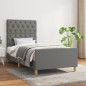Giroletto con Testiera Grigio Scuro 80x200 cm in Tessuto Giroletto con Testiera Grigio Scuro 80x200 cm in Tessuto