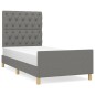 Giroletto con Testiera Grigio Scuro 80x200 cm in Tessuto Giroletto con Testiera Grigio Scuro 80x200 cm in Tessuto