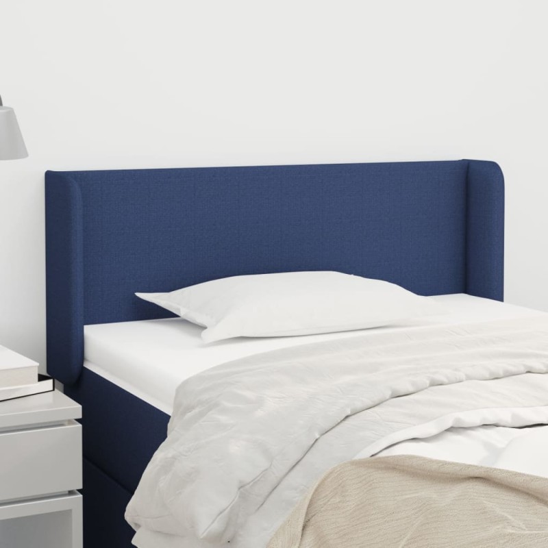 Testiera ad Orecchio Blu 103x16x78/88cm in Tessuto Testiera ad Orecchio Blu 103x16x78/88cm in Tessuto