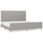 Giroletto con Testiera Grigio Chiaro 200x200 cm in Tessuto Giroletto con Testiera Grigio Chiaro 200x200 cm in Tessuto