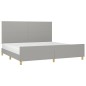 Giroletto con Testiera Grigio Chiaro 200x200 cm in Tessuto Giroletto con Testiera Grigio Chiaro 200x200 cm in Tessuto