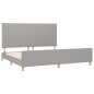 Giroletto con Testiera Grigio Chiaro 200x200 cm in Tessuto Giroletto con Testiera Grigio Chiaro 200x200 cm in Tessuto