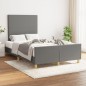 Giroletto con Testiera Grigio Scuro 120x200 cm in Tessuto Giroletto con Testiera Grigio Scuro 120x200 cm in Tessuto