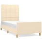 vidaXL Giroletto senza Materasso Crema 90x190 cm in Tessuto vidaXL Giroletto senza Materasso Crema 90x190 cm in Tessuto