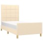 vidaXL Giroletto senza Materasso Crema 90x190 cm in Tessuto vidaXL Giroletto senza Materasso Crema 90x190 cm in Tessuto