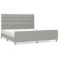 Giroletto con Testiera Grigio Chiaro 180x200 cm in Tessuto Giroletto con Testiera Grigio Chiaro 180x200 cm in Tessuto
