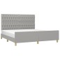 Giroletto con Testiera Grigio Chiaro 180x200 cm in Tessuto Giroletto con Testiera Grigio Chiaro 180x200 cm in Tessuto
