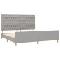 Giroletto con Testiera Grigio Chiaro 180x200 cm in Tessuto Giroletto con Testiera Grigio Chiaro 180x200 cm in Tessuto