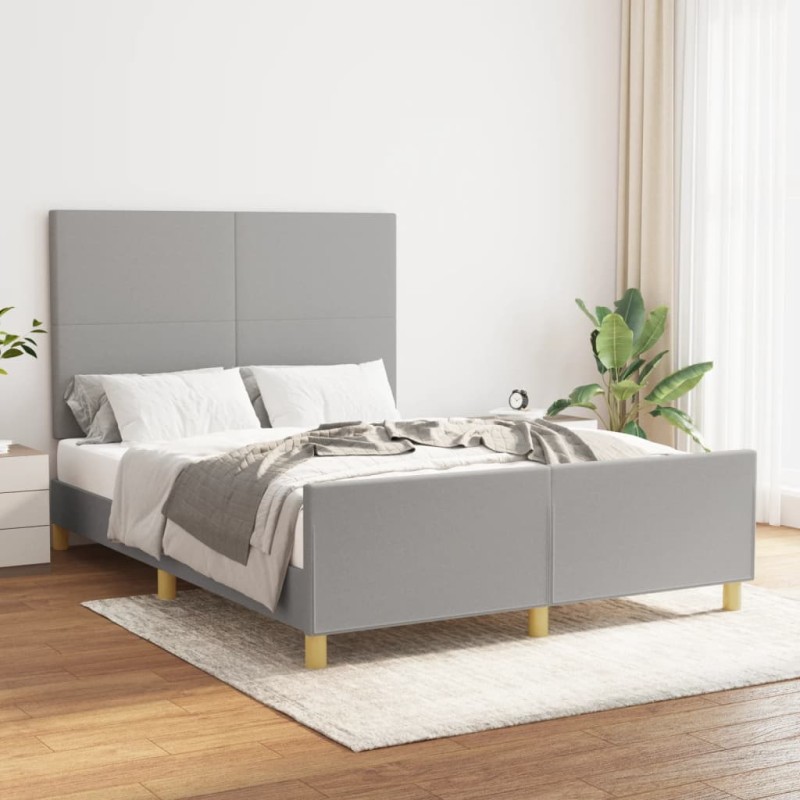 vidaXL Giroletto senza Materasso Grigio Chiaro 140x190 cm Tessuto vidaXL Giroletto senza Materasso Grigio Chiaro 140x190 cm Tessuto