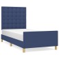 Giroletto con Testiera Blu 90x200 cm in Tessuto Giroletto con Testiera Blu 90x200 cm in Tessuto