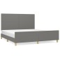 Giroletto con Testiera Grigio Scuro 180x200 cm in Tessuto Giroletto con Testiera Grigio Scuro 180x200 cm in Tessuto