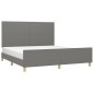 Giroletto con Testiera Grigio Scuro 180x200 cm in Tessuto Giroletto con Testiera Grigio Scuro 180x200 cm in Tessuto