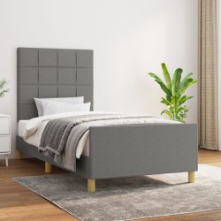 vidaXL Giroletto senza Materasso Grigio Scuro 100x200 cm Tessuto