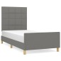 vidaXL Giroletto senza Materasso Grigio Scuro 100x200 cm Tessuto vidaXL Giroletto senza Materasso Grigio Scuro 100x200 cm Tessuto