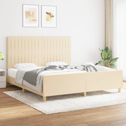 vidaXL Giroletto senza Materasso Crema 180x200 cm in Tessuto