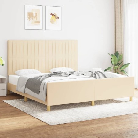 vidaXL Giroletto senza Materasso Crema 180x200 cm in Tessuto