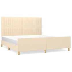 vidaXL Giroletto senza Materasso Crema 180x200 cm in Tessuto