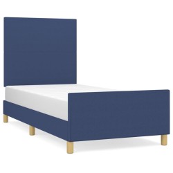 Giroletto con Testiera Blu 100x200 cm in Tessuto