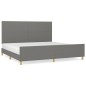 Giroletto con Testiera Grigio Scuro 200x200 cm in Tessuto Giroletto con Testiera Grigio Scuro 200x200 cm in Tessuto
