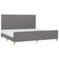 Giroletto con Testiera Grigio Scuro 200x200 cm in Tessuto Giroletto con Testiera Grigio Scuro 200x200 cm in Tessuto