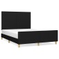 Giroletto con Testiera Nero 140x190 cm in Tessuto Giroletto con Testiera Nero 140x190 cm in Tessuto