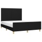 Giroletto con Testiera Nero 140x190 cm in Tessuto Giroletto con Testiera Nero 140x190 cm in Tessuto