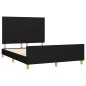 Giroletto con Testiera Nero 140x190 cm in Tessuto Giroletto con Testiera Nero 140x190 cm in Tessuto