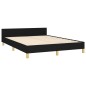 Giroletto con Testiera Nero 140x190 cm in Tessuto Giroletto con Testiera Nero 140x190 cm in Tessuto