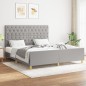 Giroletto con Testiera Grigio Chiaro 160x200 cm in Tessuto Giroletto con Testiera Grigio Chiaro 160x200 cm in Tessuto
