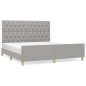 Giroletto con Testiera Grigio Chiaro 160x200 cm in Tessuto Giroletto con Testiera Grigio Chiaro 160x200 cm in Tessuto