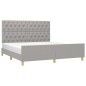 Giroletto con Testiera Grigio Chiaro 160x200 cm in Tessuto Giroletto con Testiera Grigio Chiaro 160x200 cm in Tessuto