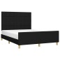 Giroletto con Testiera Nero 140x190 cm in Tessuto Giroletto con Testiera Nero 140x190 cm in Tessuto