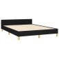 Giroletto con Testiera Nero 140x190 cm in Tessuto Giroletto con Testiera Nero 140x190 cm in Tessuto