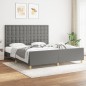 vidaXL Giroletto con Testiera Grigio Scuro 180x200 cm in Tessuto vidaXL Giroletto con Testiera Grigio Scuro 180x200 cm in Tessuto