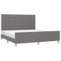 vidaXL Giroletto con Testiera Grigio Scuro 180x200 cm in Tessuto vidaXL Giroletto con Testiera Grigio Scuro 180x200 cm in Tessuto