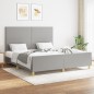 Giroletto con Testiera Grigio Chiaro 160x200 cm in Tessuto Giroletto con Testiera Grigio Chiaro 160x200 cm in Tessuto