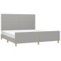 Giroletto con Testiera Grigio Chiaro 160x200 cm in Tessuto Giroletto con Testiera Grigio Chiaro 160x200 cm in Tessuto