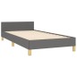 vidaXL Giroletto senza Materasso Grigio Scuro 90x190 cm Tessuto