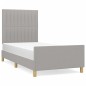 Giroletto con Testiera Grigio Chiaro 90x190 cm in Tessuto Giroletto con Testiera Grigio Chiaro 90x190 cm in Tessuto