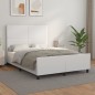 Giroletto con Testiera Bianco 140x190 cm in Similpelle Giroletto con Testiera Bianco 140x190 cm in Similpelle