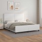 Giroletto con Testiera Bianco 160x200 cm in Similpelle Giroletto con Testiera Bianco 160x200 cm in Similpelle