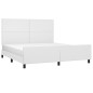 Giroletto con Testiera Bianco 160x200 cm in Similpelle Giroletto con Testiera Bianco 160x200 cm in Similpelle