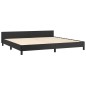 Giroletto con Testiera Nero 200x200 cm in Similpelle Giroletto con Testiera Nero 200x200 cm in Similpelle