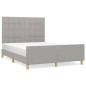 vidaXL Giroletto senza Materasso Grigio Chiaro 140x200 cm Tessuto vidaXL Giroletto senza Materasso Grigio Chiaro 140x200 cm Tessuto