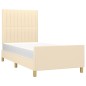 vidaXL Giroletto senza Materasso Crema 90x190 cm in Tessuto vidaXL Giroletto senza Materasso Crema 90x190 cm in Tessuto