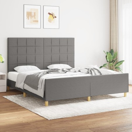 vidaXL Giroletto senza Materasso Grigio Scuro 180x200 cm Tessuto