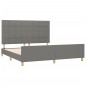 vidaXL Giroletto senza Materasso Grigio Scuro 180x200 cm Tessuto vidaXL Giroletto senza Materasso Grigio Scuro 180x200 cm Tessuto