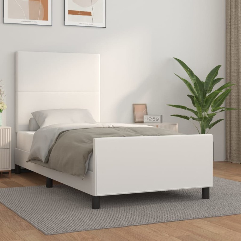 Giroletto con Testiera Bianco 80x200 cm in Similpelle Giroletto con Testiera Bianco 80x200 cm in Similpelle