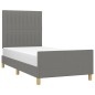 Giroletto con Testiera Grigio Scuro 90x200 cm in Tessuto Giroletto con Testiera Grigio Scuro 90x200 cm in Tessuto